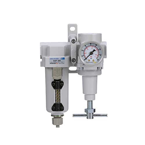 PneumaticPlus SAU320T-N03G-MEP Air Filter Regulator Combo, 3/8" NPT - size: 3/8" NPT