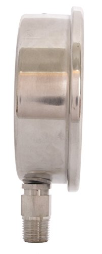 4" SS Oil Filled Pressure Gauge, 3/8" NPT Lower Mount, 3,000 PSI - size: [0-3,000 PSI]