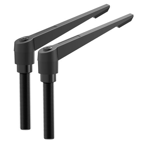2PCS Clamping Lever Handles, M8 x 60mm Male Thread, Adjustable Quick Release Locking Rotating Screw Bolt Stud Knobs Apply for Lathe Machinery, Black - size: M8 x 60mm