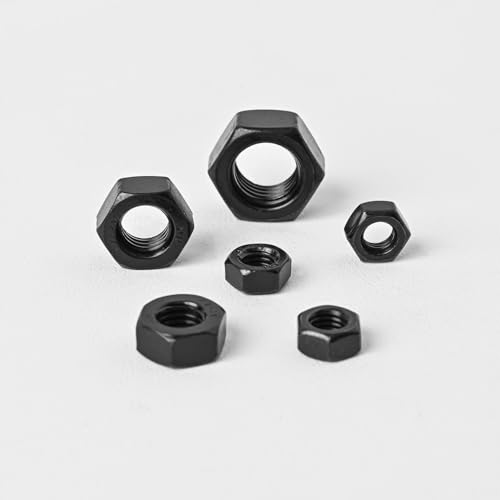 #10-24 (80 Pack) Hex Head Nuts, Black Oxide 304 Stainless Steel 18-8 Hexagon Nuts, Hex Drive, Standard Inch Coarse Thread - size: #10-24