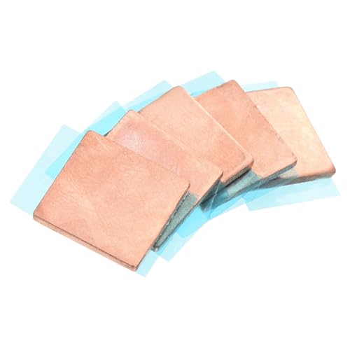 MECCANIXITY Heatsink Copper Sheet Shim, 1.5mm Thickness Pad with Thermal Conductive Adhesive Tape for Desktop Computer GPU CPU Cooling Patch 5 Set - size: 1.5mm