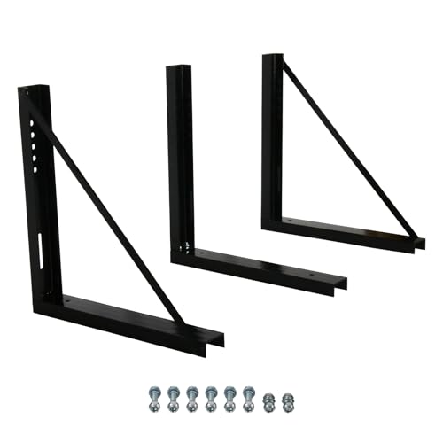 3 PCS 24 x 24 Inch Black Welded Structural Steel Mounting Brackets - size: 24"x24" Welded-3PCS