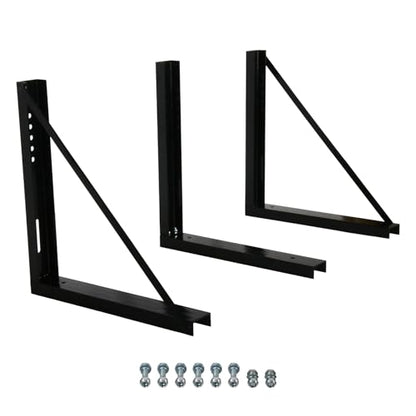 3 PCS 24 x 24 Inch Black Welded Structural Steel Mounting Brackets - size: 24"x24" Welded-3PCS