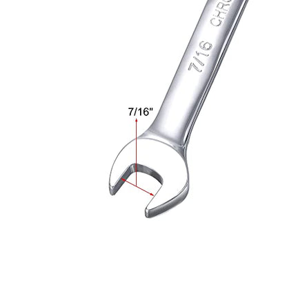 uxcell 7/16 Inch Ratcheting Combination Wrench SAE 72 Teeth 12 Point Ratchet Box Ended Spanner Tools, Cr-V - size: 7/16"