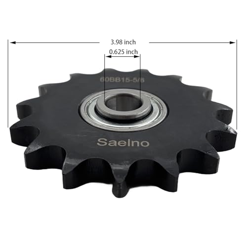 #60 Roller Chain Idler Sprocket Type C 5/8" bore 15 Tooth with Bearing 203KRR2,Hardened Antirust 1045 Steel Drive Sprockets 60BB15-5/8