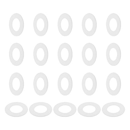 PATIKIL 20 Pcs PTFE Flat Washers 2.24" ID 4.02" OD 0.12" Thickness Sealing Spacer Flange Gasket for Machines Pipe Valves Oil Gas Industries, White (57x102x3mm) - size: 2.24" x 4.02" x 0.12"