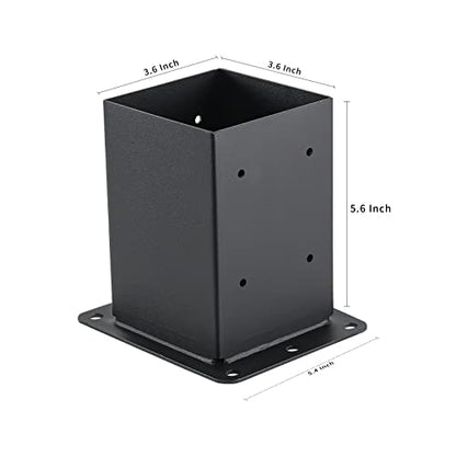 4x4 Post Base 8 Pcs, (Inner Size 3.6x3.6) Post Anchors, 13GA Thick Solid Steel & Black Powder Coated,Deck Post Brackets Support Deck Base Plate Pergola Brackets Fence Kit Mailbox Mount… - size: 4"x 4", style: 8 Pcs