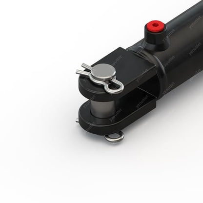 Welded Clevis Cylinder for Double Acting - Double Acting Hydraulic Cylinder, 2.5" Bore, 28" Stroke, Inline Ports, Parallel to pin