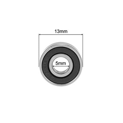 uxcell 695-2RS Deep Groove Ball Bearing 5x13x4mm Double Sealed ABEC-3 Bearings 5-Pack - size: 5mmx13mmx4mm