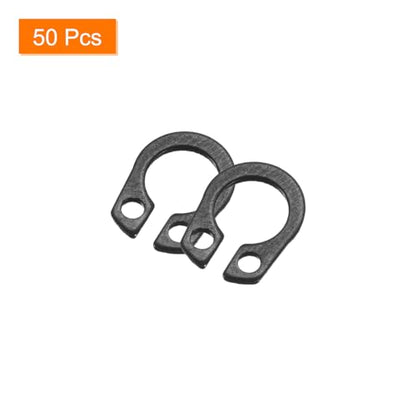 uxcell 50 Pcs External Retaining Rings, 7.4mm 65Mn Carbon Steel External Circlip Snap Rings Round Wire Snap Rings for Valves Electrical Appliances, Black - color: Black, size: 7.4mm