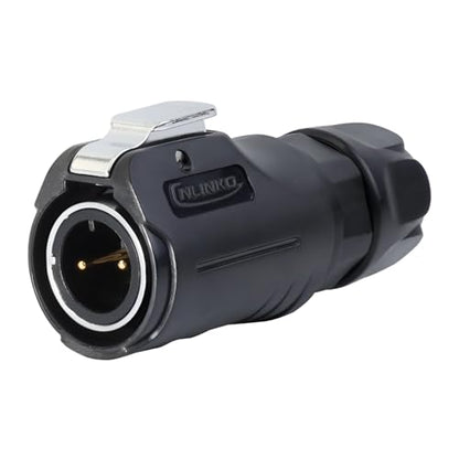 CNLINKO LP-12 2 Pin Connector IP68 Waterproof Circular Electrical Plug for Outdoor Equipment Solar Industrial Machinery DC 12V M12 2-8 Pin Male Plug and Female Plug (2-Pin) - size: 2-Pin, style: Metal-reinforced Kit