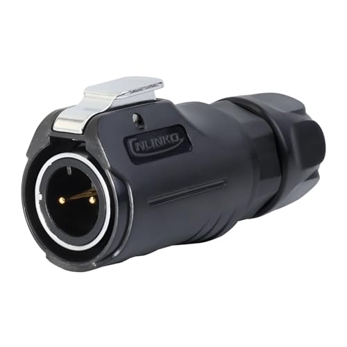 CNLINKO LP-12 2 Pin Connector IP68 Waterproof Circular Electrical Plug for Outdoor Equipment Solar Industrial Machinery DC 12V M12 2-8 Pin Male Plug and Female Plug (2-Pin) - size: 2-Pin, style: Metal-reinforced Kit