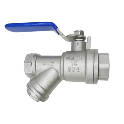 1/2" 3/4" 1" Water Pipe Valve Female Inline Y Mesh Strainer Threads Filter 304 Stainless Steel Filter with The Handle(1 Inch) - size: 1 Inch