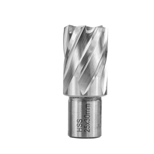 Shank HSS Annular Drill Bit 12-42x30mm TiN Coated Hollow Drill Bit for Metal Cutting Weldon Shank Core Drill Bit (25x30mm) - size: 25x30mm