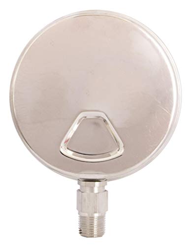 4" SS Oil Filled Pressure Gauge, 3/8" NPT Lower Mount, 60 PSI - size: [0-60 PSI]