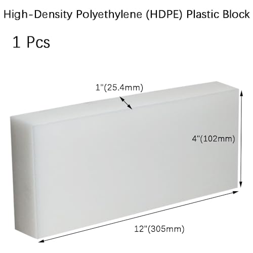 HDPE Block PE Polyethylene Solid Plastic Tapping Block High Density Sheet for Machining,Home Improvements,Prototypes,DIY Projects,Engineering(1" x 4" x 12" White) - color: White, size: 1" x 4" x 12"