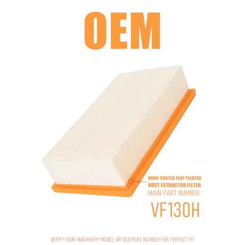 VF130H Flat Pleated HEPA Filter for Bosch VAC090 VAC140 Dust Extractors