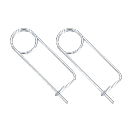 MECCANIXITY 2pcs Steel Brooch Cotter Pins, 0.18x6.5 Inch (4.5x165mm) Brooch Shape Cotter Safety Spring Pin, Quick Locking Fastener for Garden, Farm, Lawn, Rectangle - size: M4.5x165mm