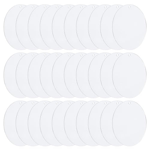 PATIKIL 2.5" Dia. Acrylic Circles, 30 Pack Round Clear Plastic Sheet Ornament Cake Disk Transparent Blank Sign Decoration for Crafting Painting DIY Christmas - size: 2.5"