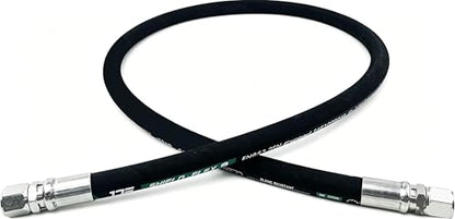 Jooptoolwook Hydraulic Hose Swivel Assembly 3/4" Hydraulic Hose with Female JIC X Female JIC 18" Long 3118 psi, Black - size: 26711-12-12-18in