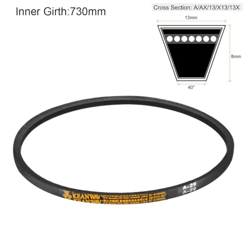 uxcell A-29 Drive V-Belts 29" Inner Length 13mm Width 8mm Thick JIS Standard A-Section Rubber Drive Industrial Transmission Belt - size: 29"