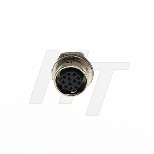 HangTon Panel Mount Metal Connector Circular Push Pull Electrical Industrial Socket (12 Pin, Female) for Hirose HR10A-10R-12S - color: Female, size: 12 Pin