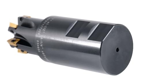 Accusize 1-1/4 in 90 Deg Square Shoulder Indexable End Mill - size: 1-1/4" Cut, 1-1/2" Shk, 6 Fl, w/ 10 add'l inserts