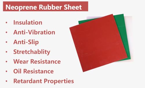 Neoprene Rubber Sheet Solid Rubber Strips Roll Mat PadInsulation High Temperature Rsistant for DIY Gaskets, Pads, Sealing, Cushion (Red, 12" X 23" X 1/16" (.062")) - color: Red, size: 12" X 23" X 1/16" (.062")
