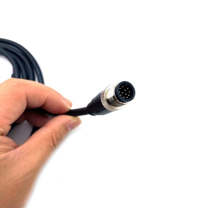 16.4ft M12 12 Pin Male Connector Cable, A Code Straight Molding Wire Male Aviation Sensor Electrical PVC Cable Industrial Molded Wire AWG26（5Meter） - size: 16.4ft