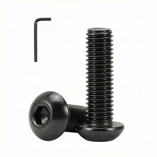 M2 x 20mm(50 Pack) Button Head Hex Socket Cap Screws Bolts, Hex Drive Bright Finish Fully Machine Thread, Corrosion Resistant Black Oxide 304 Stainless Steel 18-8 Screws - size: M2 x 20mm