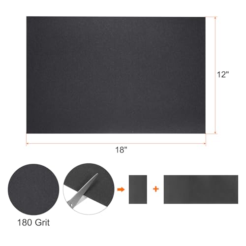 HARFINGTON 10pcs Sandpaper 180 Grit 18 x 12 Inch Silicon Sanding Sheets - size: 180 Grit