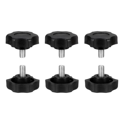 HARFINGTON 6Pcs Star Knob Handle M6 x 10mm Male Thread Metric Carbon Steel - size: M6 x 10mm