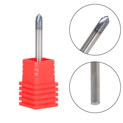 5Pcs 1/8 Inch Helix Carbide End Mill 4 Flute 90 Degree Chamfer Angle Replacement for Aluminum Cutting Non Ferrous Metal Up Cutting