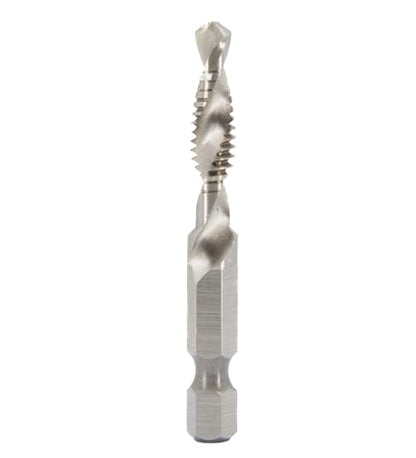 Drill America 5 Piece NC/NF Combined Drill Tap and Countersink Set with 1/4" Quick Change Hex Shank in Plastic Pouch Case - size: 5 Piece Set