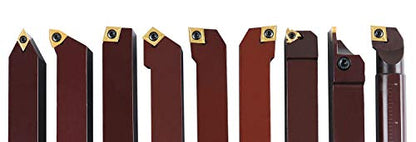 Accusize Industrial Tools 1" 9 Pieces/Set, Indexable Carbide Turning Tools and Boring Bar, 2988-0001 - style: For Cutting Steel