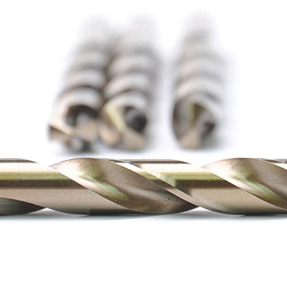 7/32" Cobalt Drill Bits(20PCS), M35 HSSCO High Speed Steel Jobber Length Twist Drill Bit Set for Hardened Metal, Stainless Steel, Cast Iron, Plastic and Wood - size: 7/32"(20PCS)