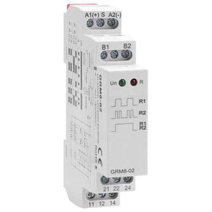 GRM8-02 Electronic Latching Relay, 16amp Memory Relay Multi-Point Control Impulse Relays 2SPDT Wide Range Voltage AC/DC12V-240V Din Rail Mounted (GRM8-02,AC/DC12V~240V) - style: GRM8-02AC/DC12V~240V