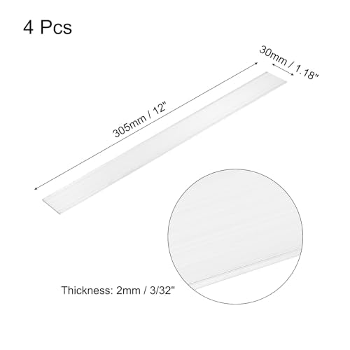 MECCANIXITY 4 Pcs Square Aluminum Flat Bar, 1/16" (2mm) Thick x 1 3/16" (30mm) Width x 12" (305mm) Long 6061 Aluminum Flat Plate Solid New Mill Stock Silver for Industrial Building - size: 1/16"(2mm)x1 3/16"(30mm)x12"(305mm)
