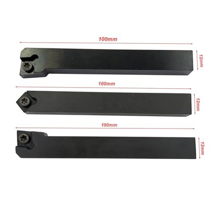1/2 Inch Turning Chisel 12 mm SCLCR1212H09 + SCLCL1212H09 + SCMCN1212H09 Turning Chisel CNC Lathe Excircle Lathe Tool Holder Set and 10 Pieces CCMT09T304 / CCMT32.51 Indexable Carbide Lathe Turning