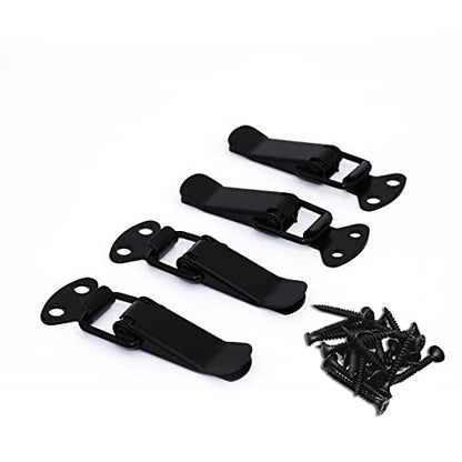 4Pack Black Spring Loaded Toggle Latch for Cabinet, Wooden Case, Box, Chest - color: Black
