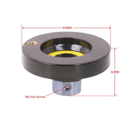 Solid Dished Hand Wheel | 63mm Wheel OD | 10mm Mounting Hole - size: Setscrew Style - 63MM OD x 10MM Hole