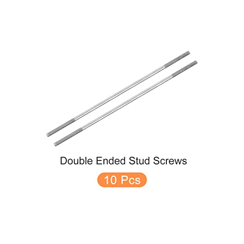 METALLIXITY Double Ended Stud Screws (M4 Thread 130mm Length) 10pcs, 304 Stainless Steel Dual Threaded Rod Bolts - for House Maintenance - size: M4x130mm