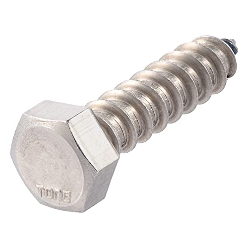 3/8 x 1 Stainless Lag Bolt (25-Pack) 18-8 Stainless Steel, Heavy Duty Hex Wood Lag Screw, ASME B18.2.1 Commercial/Industrial Grade by Makers Bolt - size: 3/8 x 1 (25 pack)