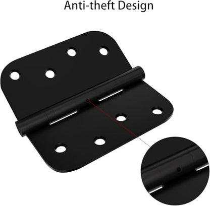 Bartuda Ball Bearing Door Hinges, 4" Stainless Steel Matte Black, Pack of 3 - color: 3 Pack Black, size: 4 inch - 3 pack
