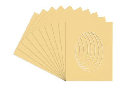 Marzipan Beige Acid Free 30x42 Oval Picture Frame Mat with White Core Bevel Cut for 26x40 Pictures - Fits 30x42 Frame - Pack of 25 Matboard Show Kits With Acid Free Backings & Clear Bags - size: 25 Matboards With Acid Free Backings & Clear Bags