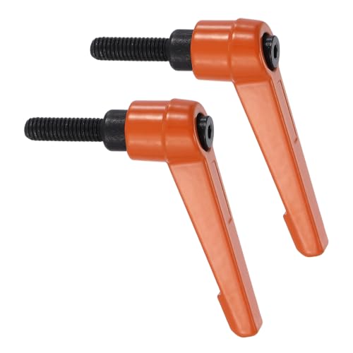 uxcell Clamping Lever Handles for Lathe, M6x20mm Male Thread Orange 2Pcs - size: M6x20mm