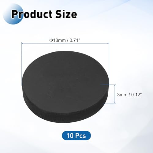 PATIKIL Rubber Solid Discs Washers 18mm OD x 3mm Thick 10 PCS - size: 18mm x 3mm