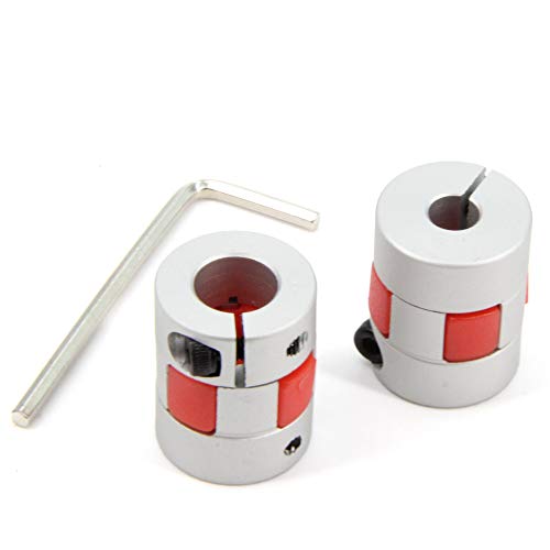 2PCS 6.35mm to 10mm Aluminium Plum Flexible Shaft Coupling Diameter20mm Length25mm 6.35x10mm Motor Connector Flexible Coupler for 3D Printer CNC Machine and Servo Stepped Motor（6.35x10mm） - size: D20 L25, style: 6.35x10mm