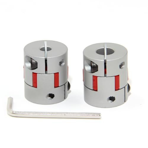 6.35mm to 10mm Bore Aluminium Plum Flexible Shaft Coupling Servo Stepper Motor Jaw D25xL30 Connector Flexible Shaft Couplers for 3D Printer/CNC Machine/DIY Encoder, 2pcs/Pack(6.35mmx10mm) - size: 6.35mmx10mm