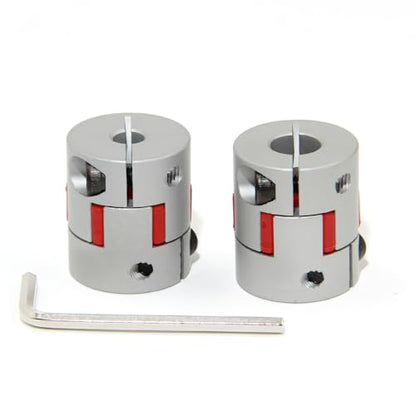 6.35mm to 10mm Bore Aluminium Plum Flexible Shaft Coupling Servo Stepper Motor Jaw D25xL30 Connector Flexible Shaft Couplers for 3D Printer/CNC Machine/DIY Encoder, 2pcs/Pack(6.35mmx10mm) - size: 6.35mmx10mm